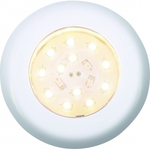 Plafonnier chromé Nova lumière 12 LED blanche et rouge, montage encastré ou plaqué