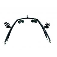 Tours de wake Monster Tower MTK, aluminium laqué noir brillant 2 barres supérieures